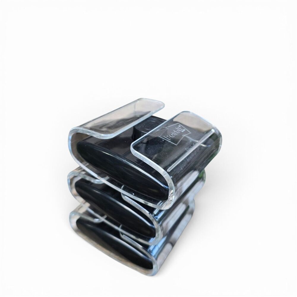 3 Pack Post-it Pop Up Note Dispenser Black Clear 3" Accordian Style Post-it